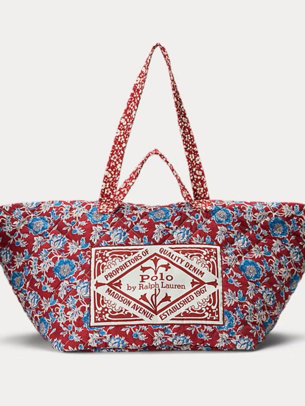 Ralph Lauren Floral Cotton Quilted Extra Large Tote Bag